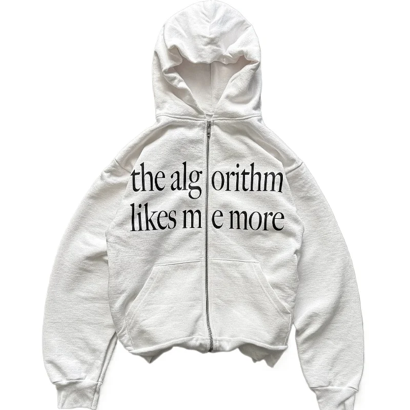 

2025 Fashionable casual loose personalized printed hooded sweatshirt fabric soft hot sale Y2K Gothic men and women's same jacket