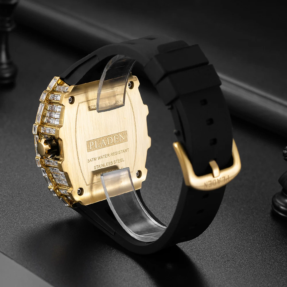 Men's Creative Full Square Diamond Watch, Gift Box