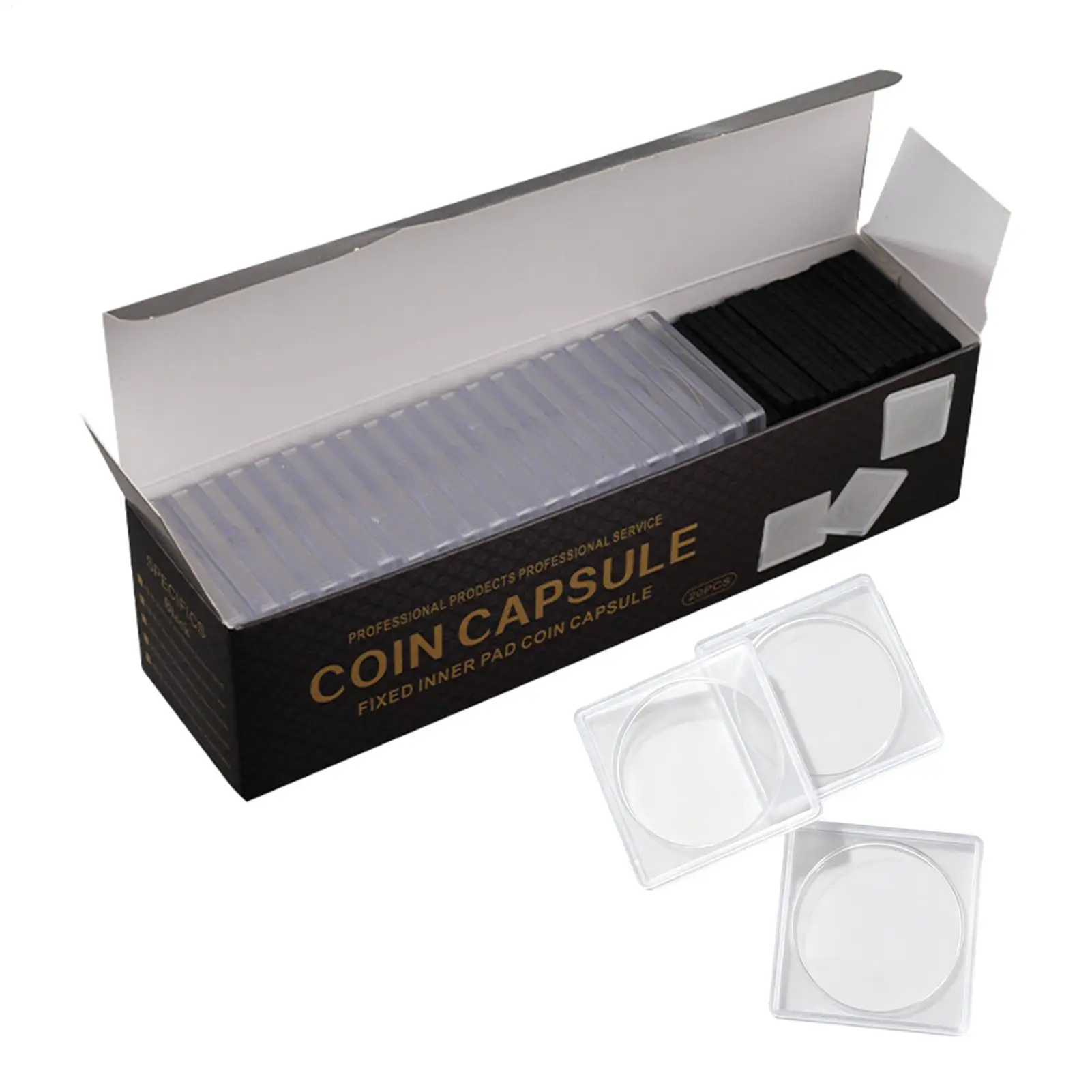 Clear Coin Holder Transparent Shockproof Display Case Acrylic Coin Collection Capsule for Home Table Bedroom Living Room, Adults