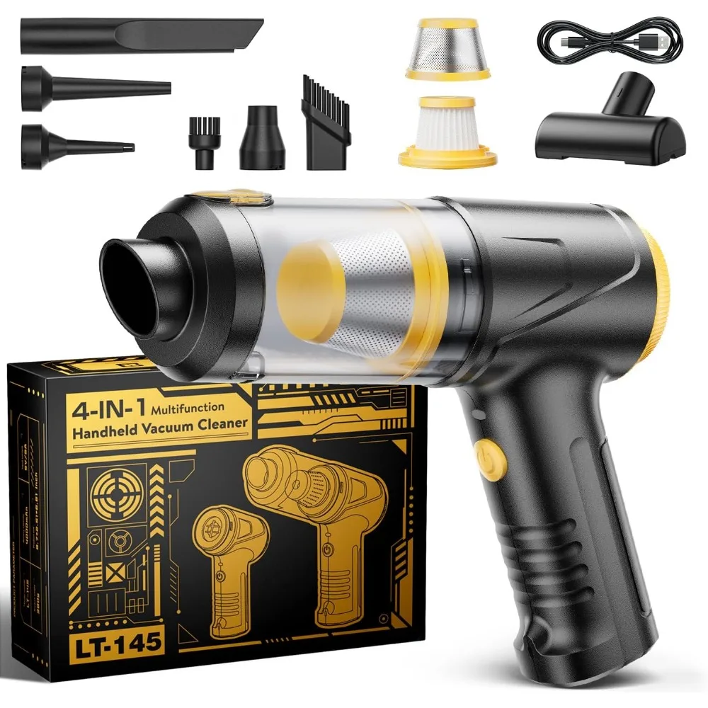 Cordless Mini Vacuum 21000Pa Strong Suction 2 Modes LED Light Type-C for Car Desk Keyboard