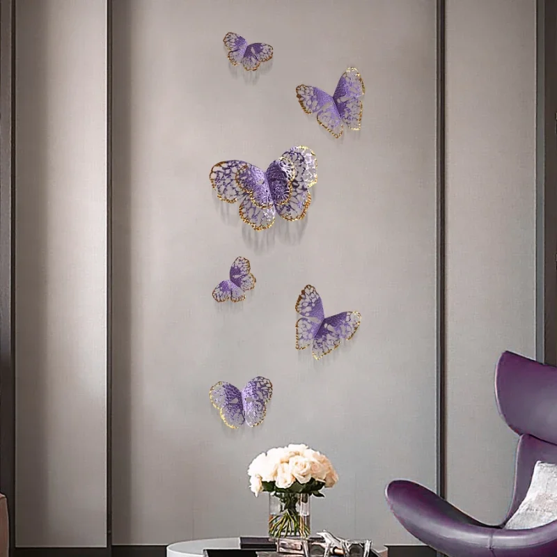

Wrought Iron Butterfly Metal Wall Decoration Indoor Wall Decoration Designer Creative Living Room Wall Hanging