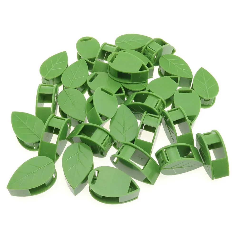 10/100Pcs Leaf Shape Plant Climbing Wall Fixture Clips Rattan Vine Fixer Self-Adhesive Hook Garden Binding Clip Wall StickyClip