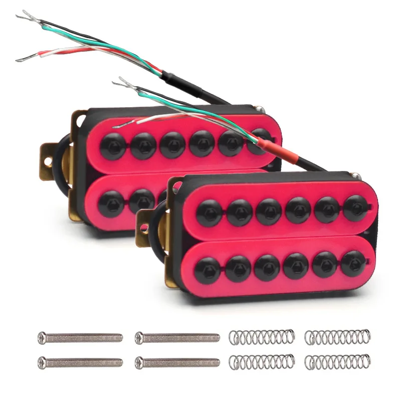 

Electric Guitar Humbucker Pickup Double Rail, 4-Wire Pickup Black Yellow Dual Coil Pickup for Electric Guitar Replacement
