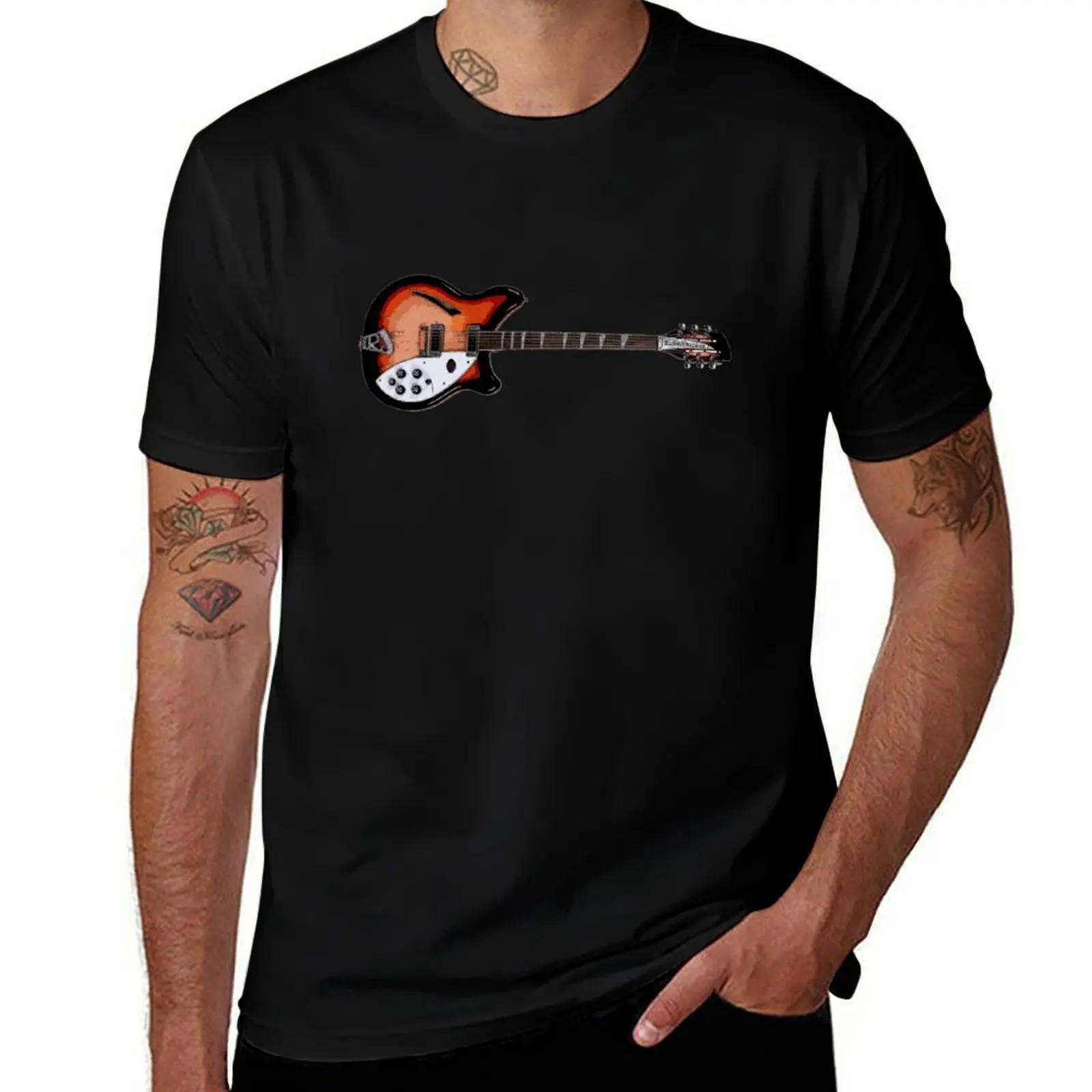 Rickenbacker 360 esboço camiseta homem gráfico t camisa camisetas designer t camisas para homem camisetas gráficas camiseta