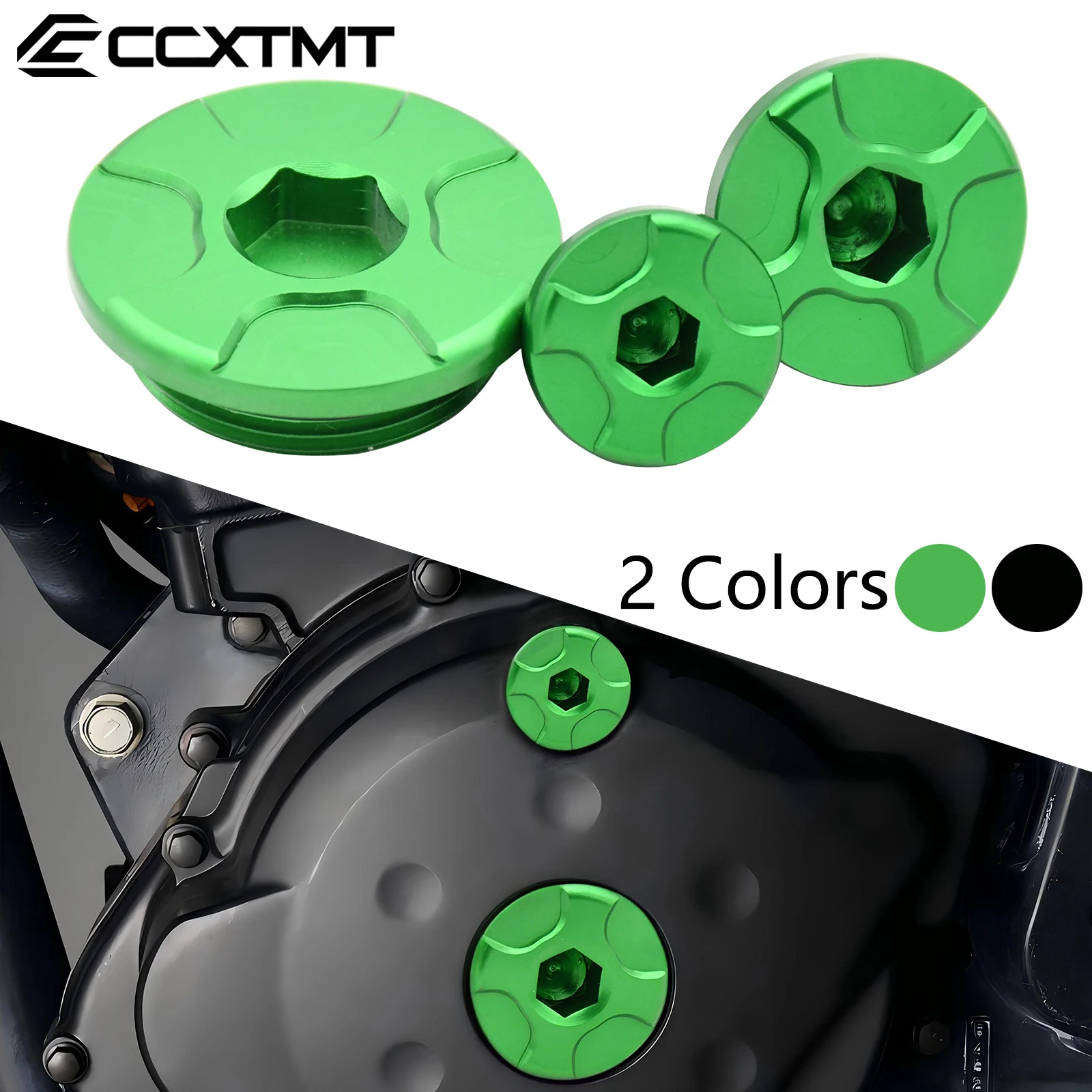 Tampa do sincronismo do motor do CNC, tomada do enchimento do óleo, tampa do cárter para Kawasaki KX250F, KX450F, KLX450R, KX250, KX450, KX 250, 450, 250F, 450F, 450R