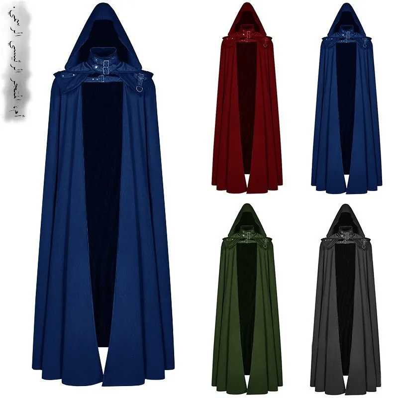 

Medieval Hooded Coat Gothic Style Long Trench Coat Halloween Devil Wizard Death God Robe Long Sleeve Women's Outerwear Coat
