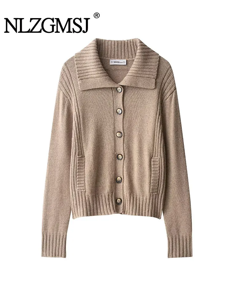 

NLZGMSJ Casual Chic Women Sweater Solid Single Breasted Long Sleeve Knitted Cardigans New Fashion 2025 Autumn Winter Top
