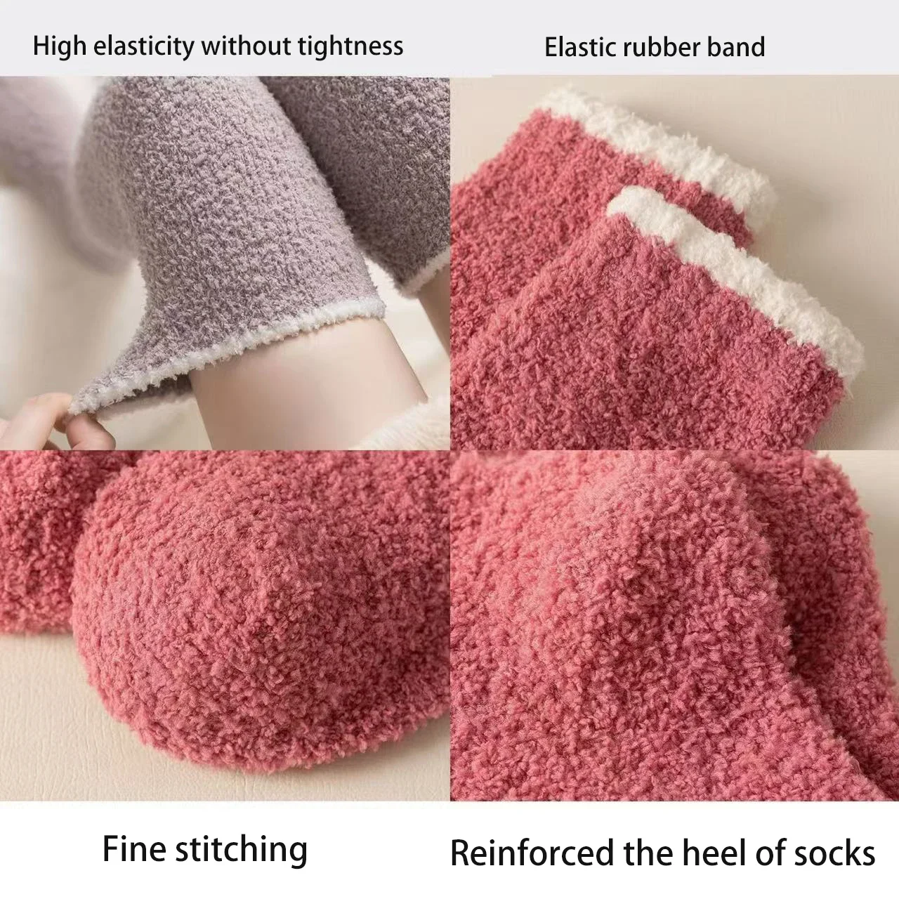 Women Thigh High Knee Knitted Warm Winter Plush Socks Thick Tall Long Boot Stockings Leg Warmers Socks for Daily Wear, Cosplay