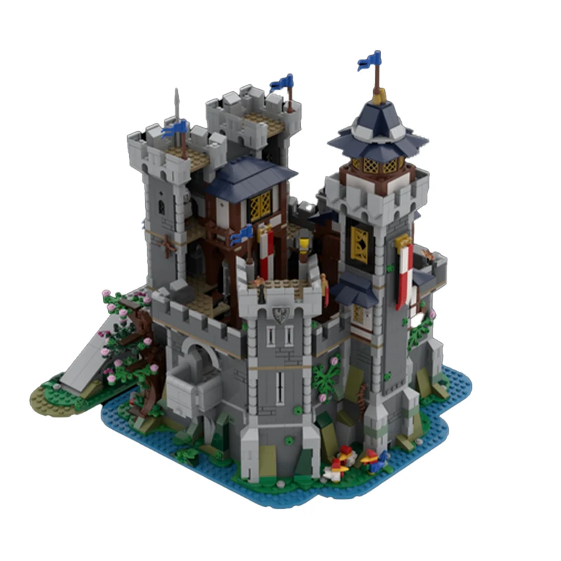 MOC- 142479   Cidade streetscape série castelo arquitetura moc bloco de construção diy modelo educação brinquedos crianças presentes natal3223p