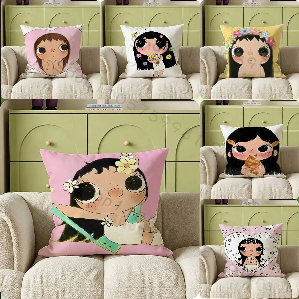 Cute YUY Xiaoyu Print Throw Pillow Cover Square Cushion Case for Living Room Bedroom Decor
