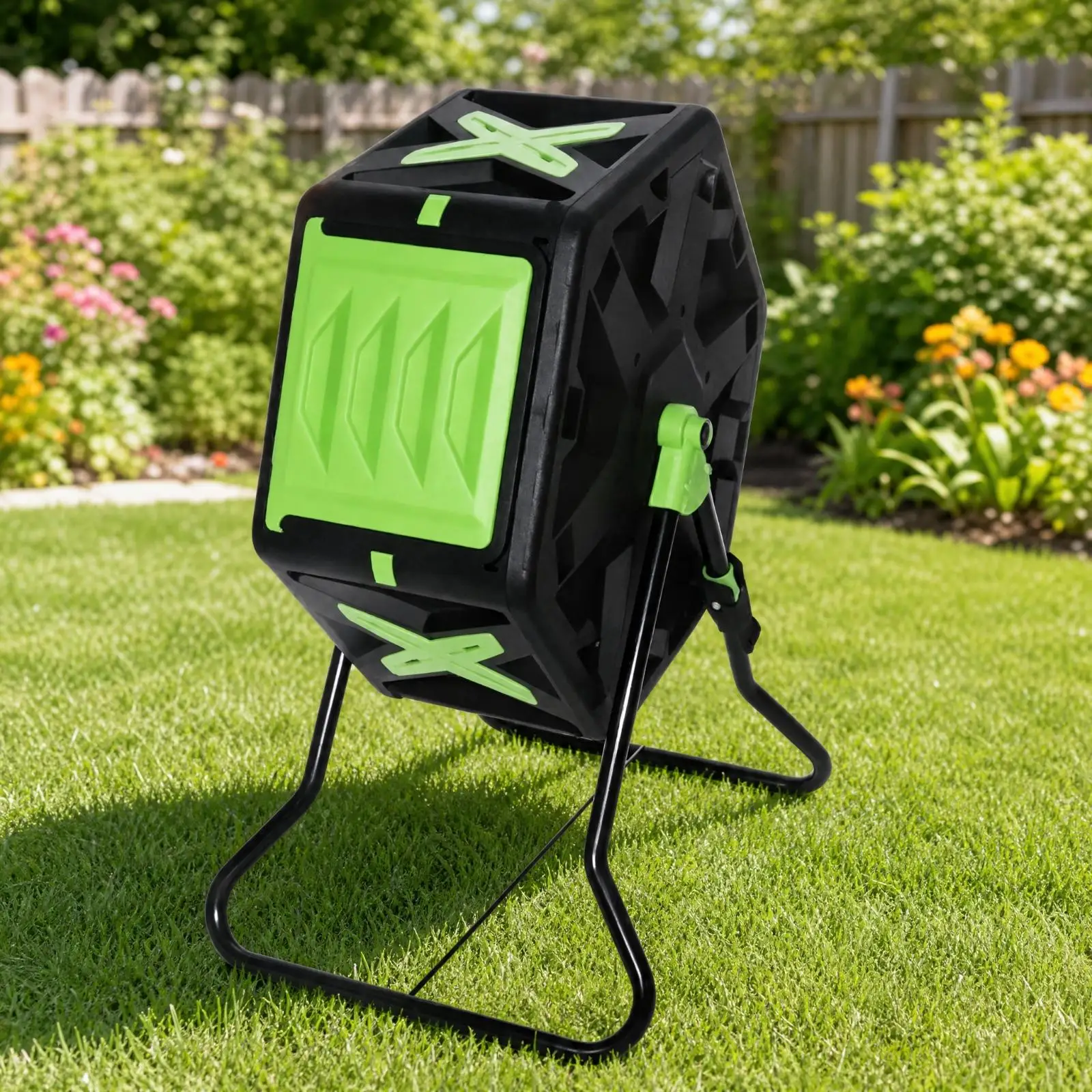 Rotating Garden Compost Tumbler Large Capacity Two-chamberChamber Compost