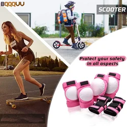 6Pcs/Set Knee Pads Elbow Pads and Wrist Guards Set for Inline Skating, Roller Skating, Skateboarding and Multi-Sports