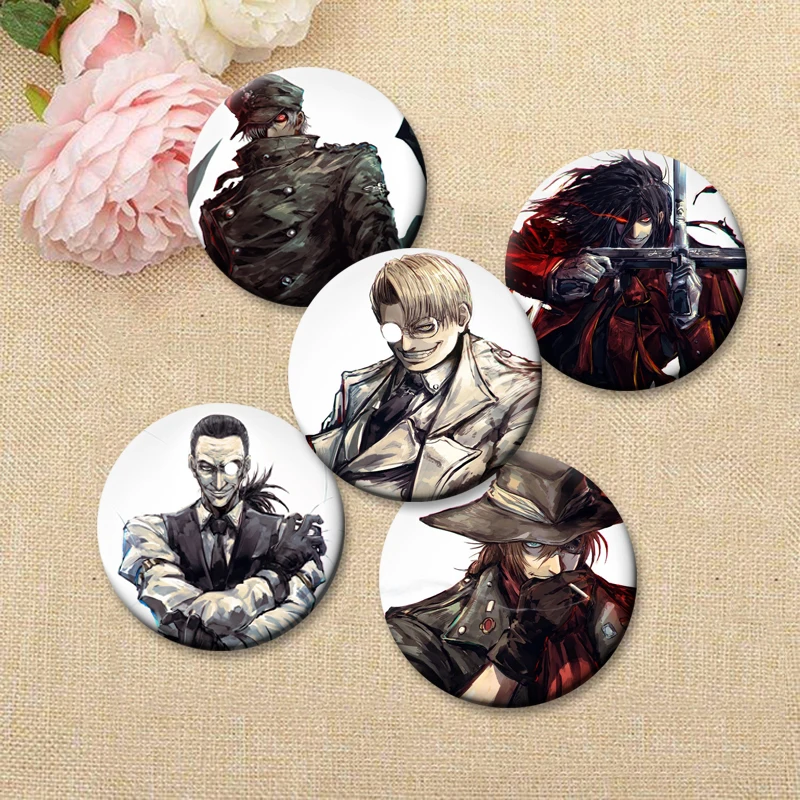 أنيمي Hellsing Alucard البروفيسور دبابيس دبابيس الأزياء والمجوهرات والاكسسوارات شارة الكرتون لتزيين حقيبة الظهر #2