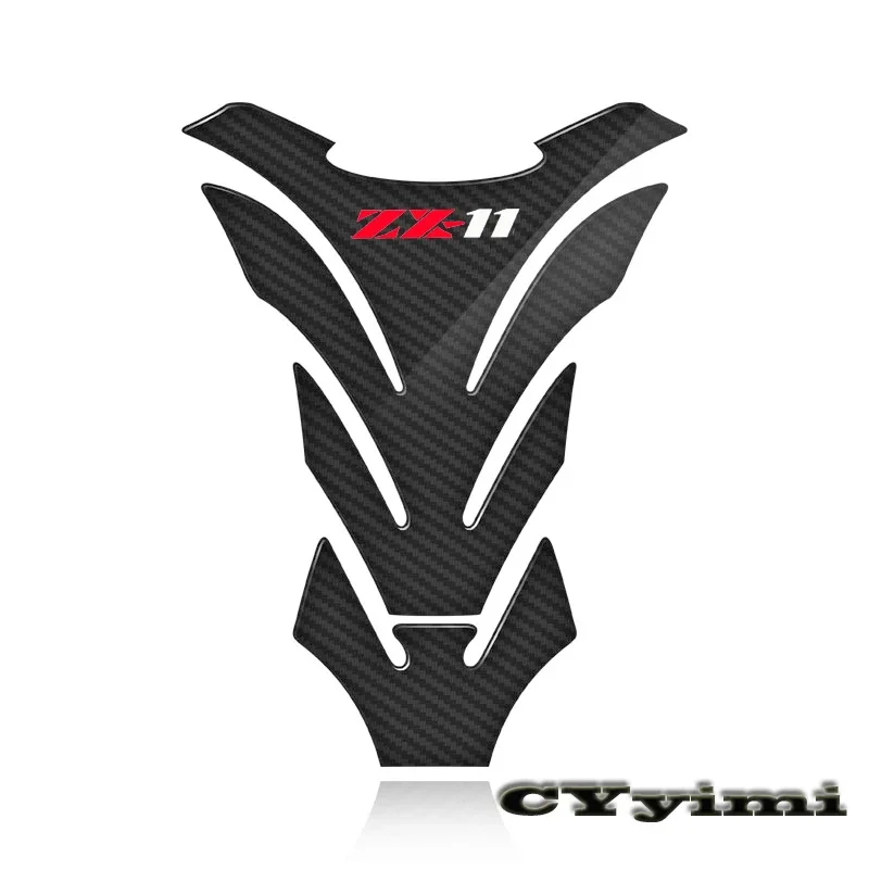 3D Carbon Fiber Motorcycle Fuel Tank Pad Cover Protector Decal Stickers For  ZX1100 / ZX-11