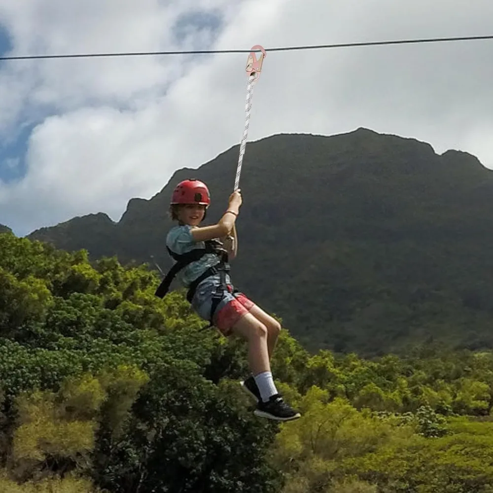 Corde de protection contre les chutes pour toiture en polyester, ULen acier allié, deux mousquetons, escalade et exploitation forestière, 50 pieds