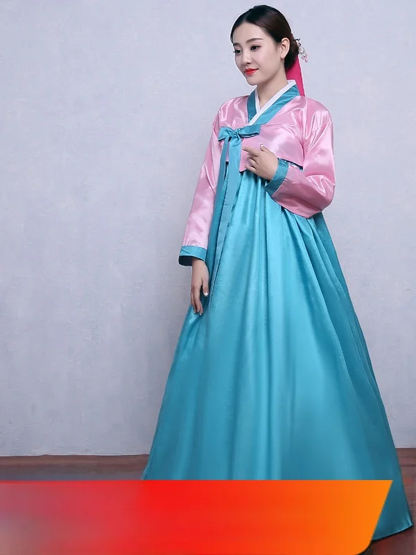 

Traditional Korean Hanbok Women's Modified Long Dance Performance Costume Stage Performance Ancient Korean Ethnic Clothing
