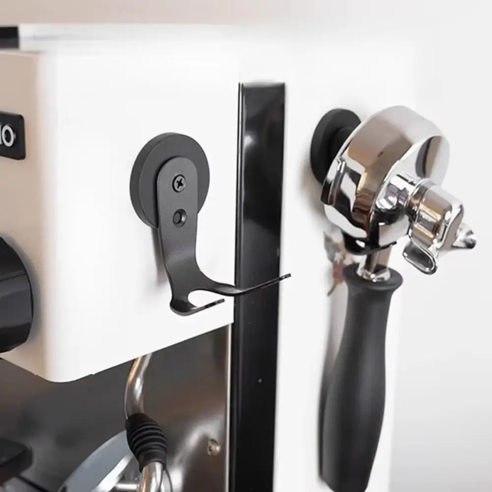 Double-Hook Design Coffee Machines Magnetic Hooks Stainless Steel Space-Saving Coffee Handle Storage Rack Round Storage Hook