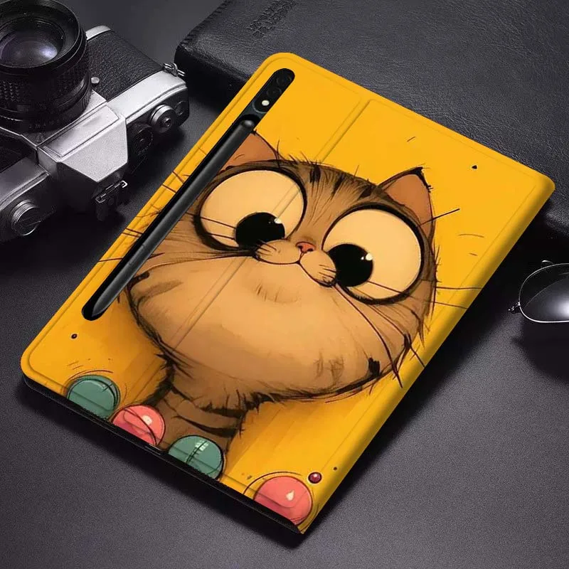 

Cartoon Cat Art Gift For Samsung Galaxy Tab S6 S7 S8 S9 S10 FE Plus Lite Soft Flexible Support Tablet Case