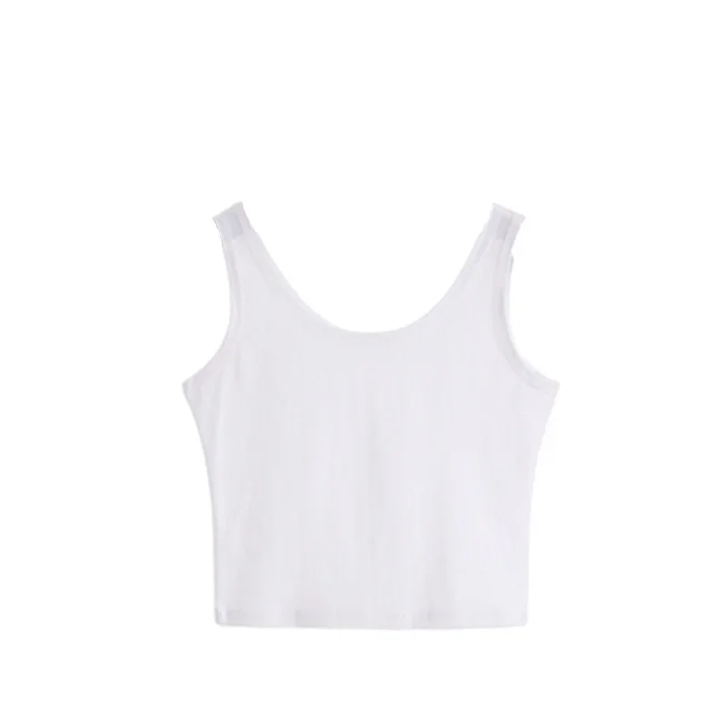 Fashion Sexy Women Solid Colour Crop Tops Sleeveless Short Cotton Knitted Casual Tube Top Female Sleeveless Cropped Yoga Vest