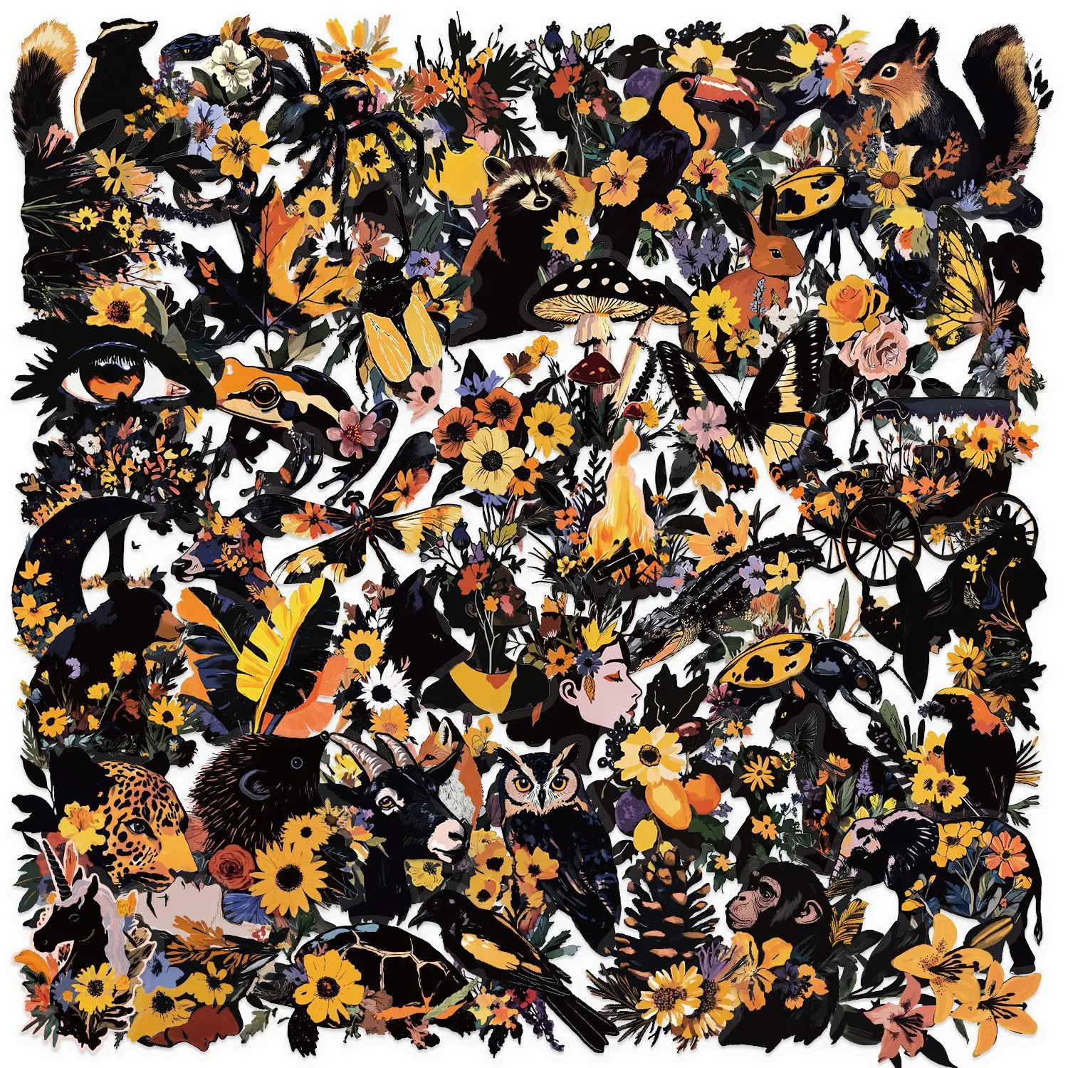 

Набор из 50 водонепроницаемых прозрачных ПЭТ-наклеек с мультяшными цветными рисунками для декора гитар и блокнотов