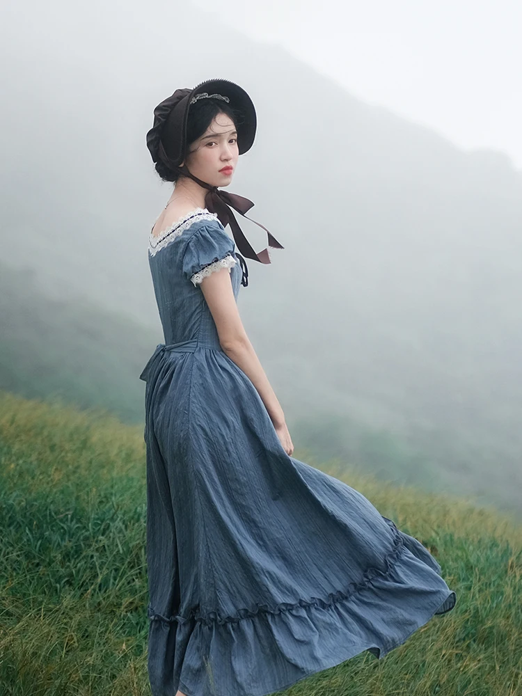 

Средневековая европейская романтическая кружевная юбка-миди для маленького домика Dr, большая распашная юбка ort Sve на одно плечо трапециевидной формы Dr