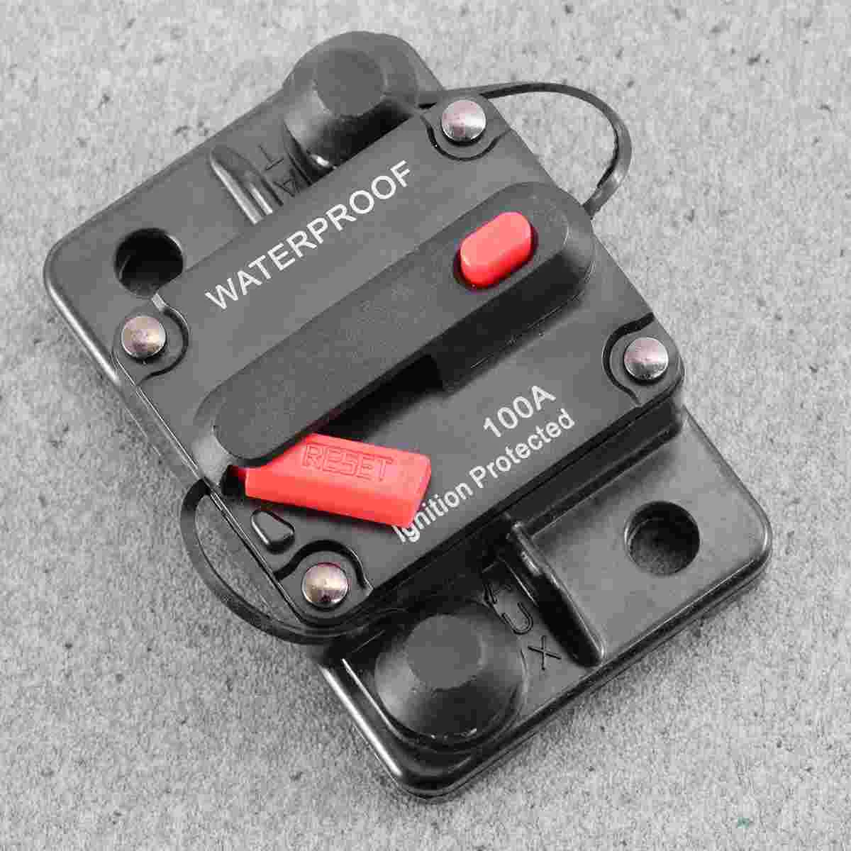 

100A Waterproof High Amp Manual Reset Dual Stud Circuit Breaker with (Black)