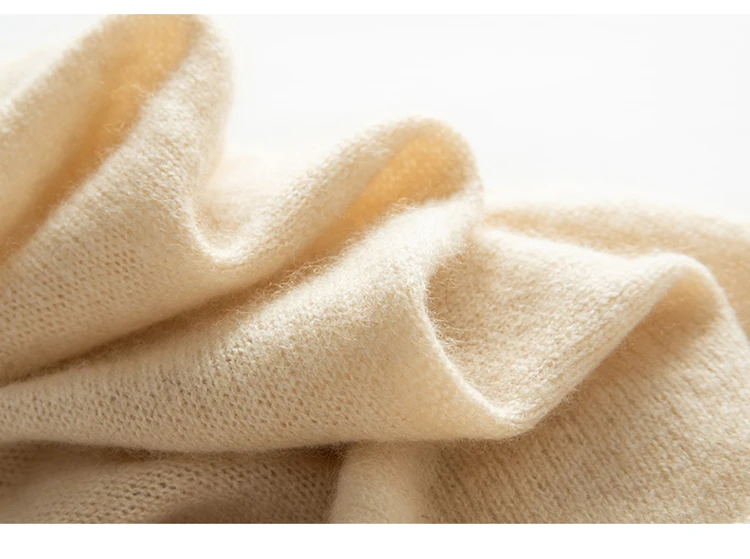 Damen-Schlauchschal aus 100 % Kaschmir, leichter Kamin-Schal, Halsmanschette, wärmer, Wasserfallausschnitt, Schlaufe, weiche Strick-Accessoires für Kinder – Detail 7