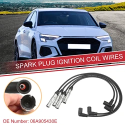 UXCELL 4 Pcs Car Spark Plug Wires Ignition Coil Cable No.06A905430E for Audi A3 A4