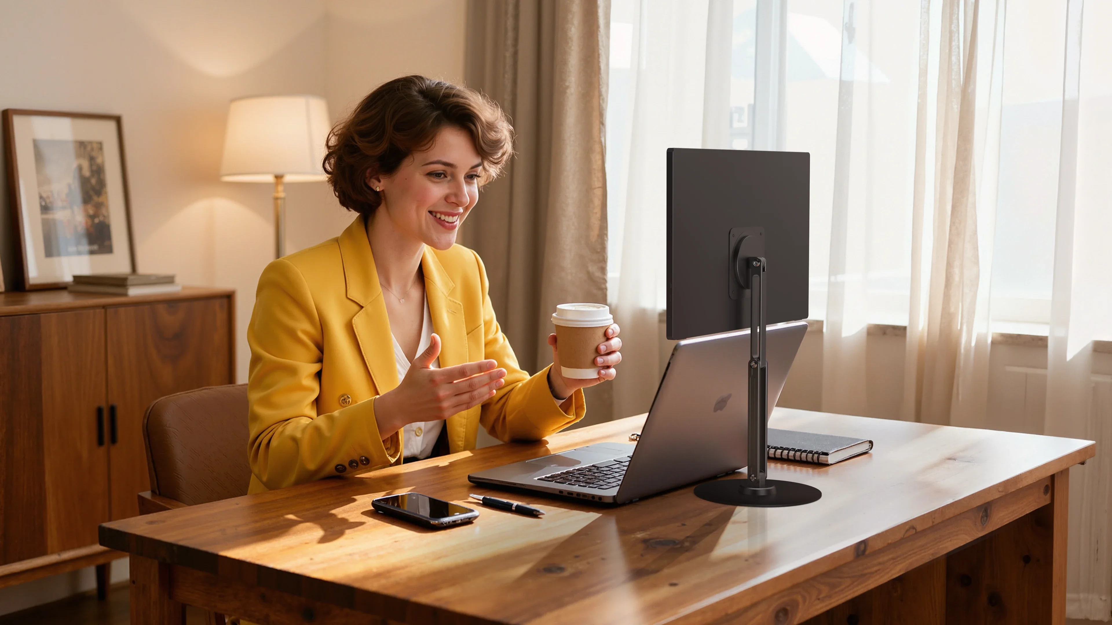 UPERFECT Metal Magnetic Bracket VESA 2 IN 1 Stand Max Support 19" Portable Monitor with Adjustment Holder For 7"-19" Dispalys