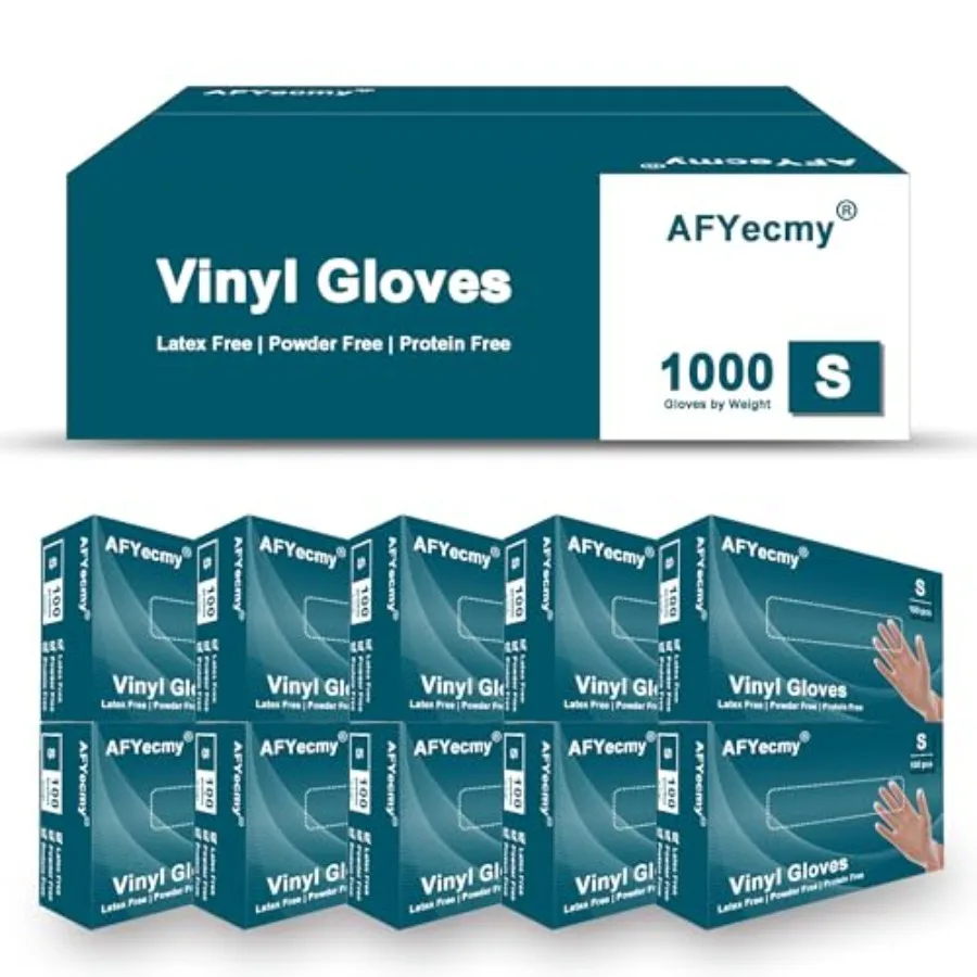 

Clear Vinyl Gloves Powder-Free and Latex-Free Disposable Clear Gloves Cleaning Gloves 5 Mil 1000 Count
