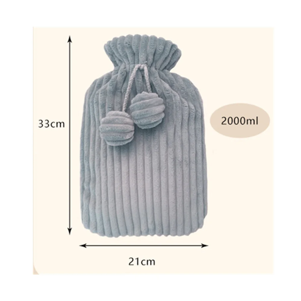 1L 2L Winter Plush Protective Case For Hot Water Bottle Removable Cover Cold-Proof Warm Faux Fur Fleece Heat Preservation Covers