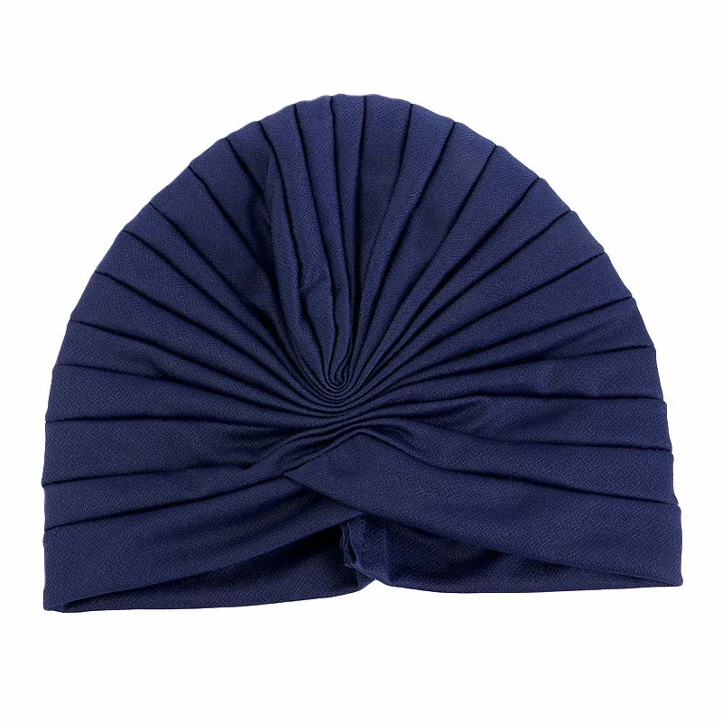 Indian Turban Women Muslim Inner Hijab Beanies Bonnet Pleated Chemo Cancer Hat Hair Loss Headscarf Headwear Hats Turbante Mujer