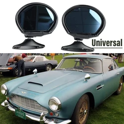 2pcs Vintage Style Classic Retro Rearview Mirror PAIR Universal Glossy Black Door Side Wing View Mirror L+R