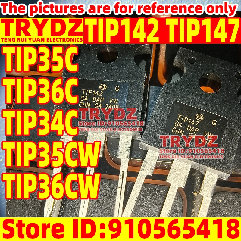 10PCS New TIP142 TIP147 TIP35C TIP36C TIP34C TIP35CW TIP36CW TO-247 high-power transistor Domestic products