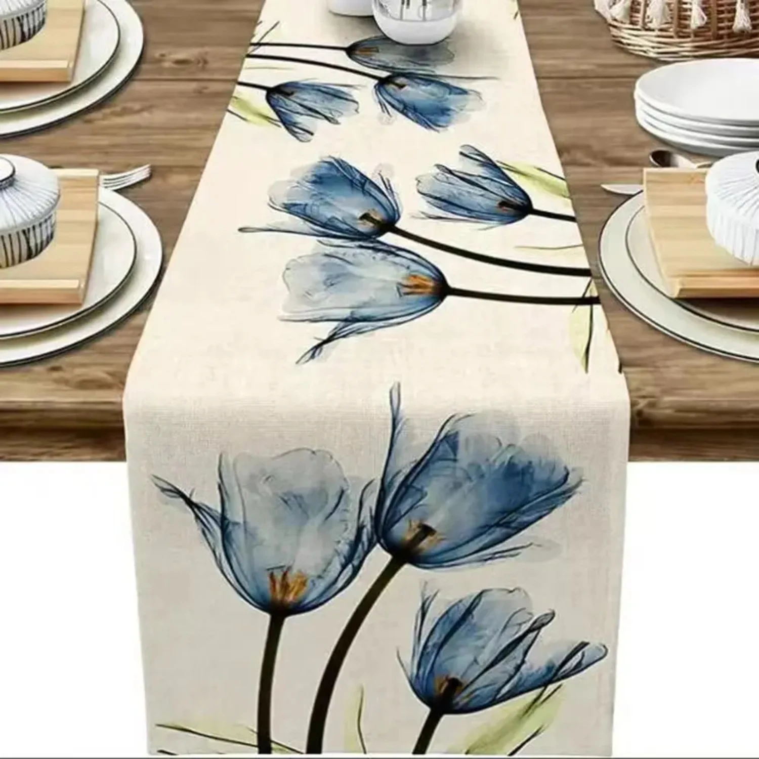 Enhance your dining experience with this luxurious, elegant and cozy Chic Vintage Linen Table Runner - Perfect addition to your 