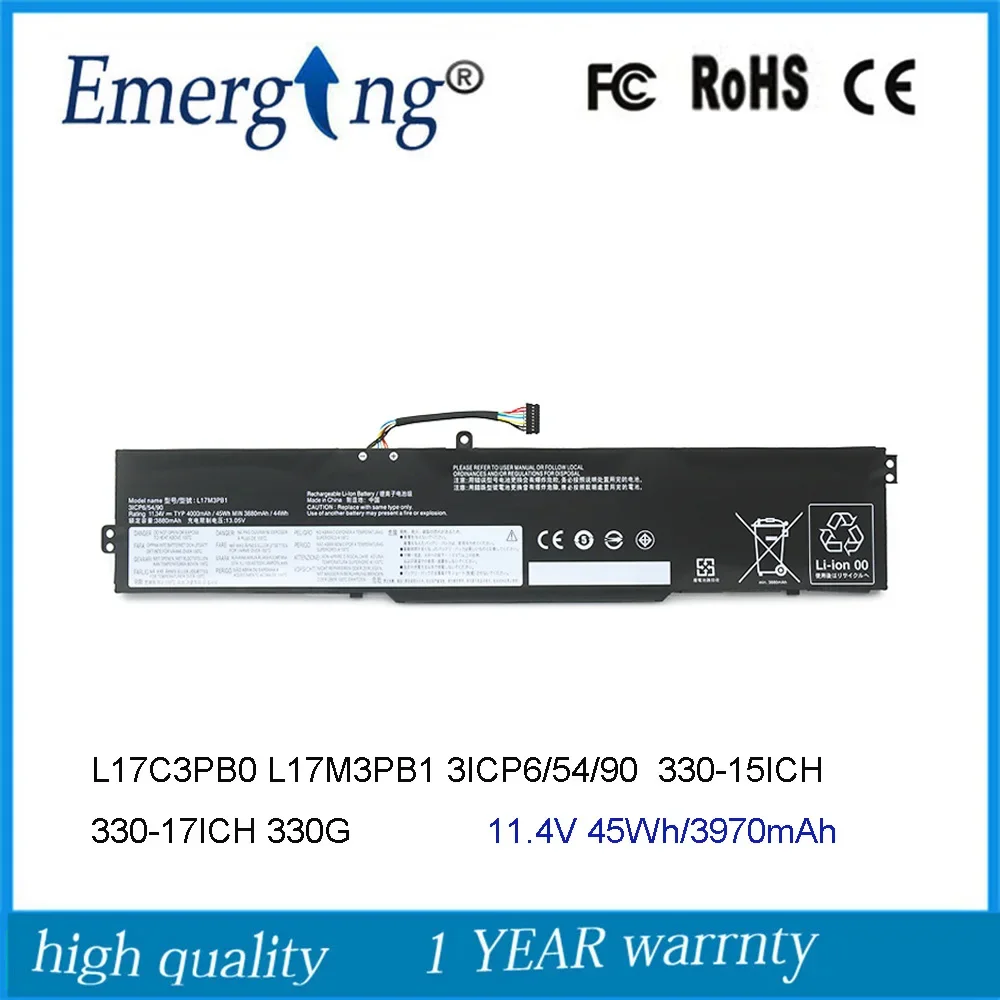 

11.4V 45Wh L17C3PB0 L17M3PB1 Laptop Battery For Lenovo IdeaPad 330-15ICH 330-17ICH 330G 3ICP6/54/90