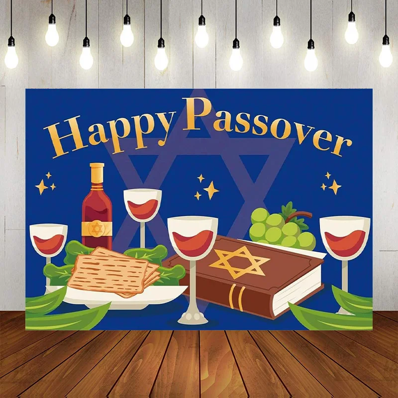 

Passover Backdrop Jewish Holiday Decorations Wall Tapestry Sign Banner Party Photographic Background Garden Decor Wedding Banne