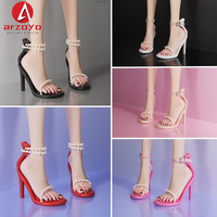 1/6 Scale Sexy Thin Heeled High-heeled Shoes with Pearl Single Strap Accessory Model Fit 12'' Female Soldier Action Figure Body