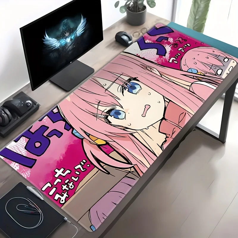 1 unidade – Tapete de jogos de borracha antiderrapante grande estilo anime fofo, tapete de mesa durável com bordas costuradas grossas, ideal para escritório doméstico e G