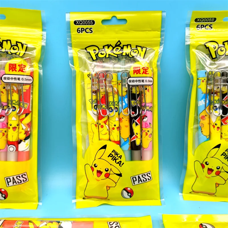 

New 6pcs Pokemon Gel Pen Cute Pikachu Anime Stationery Cartoon Peripherals Creative Funny Birthday Gifts School Supplies Gifts