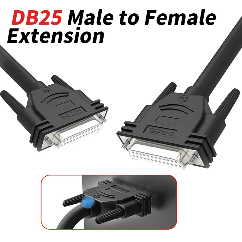 

Shielded DB25 Data Cable 26AWG Male to Female Extension Wire 25-pin Connection Cord Pure Copper Parallel Port Line for Computer