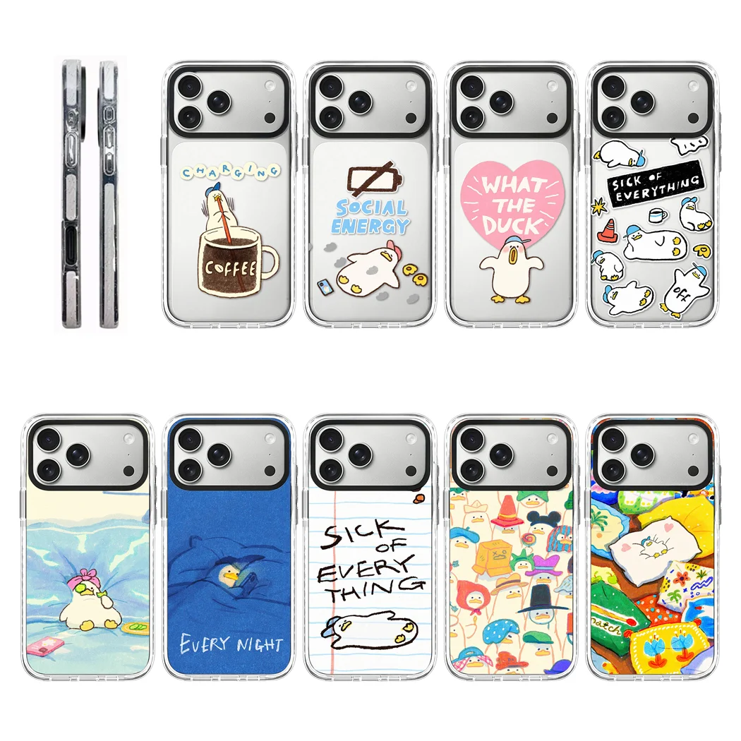 

Sick of Everything Duck 2.0 Acrylic White Border Phone Cover for IPhone 14 15 16 17 Pro Max Case for IPhone 17 Air
