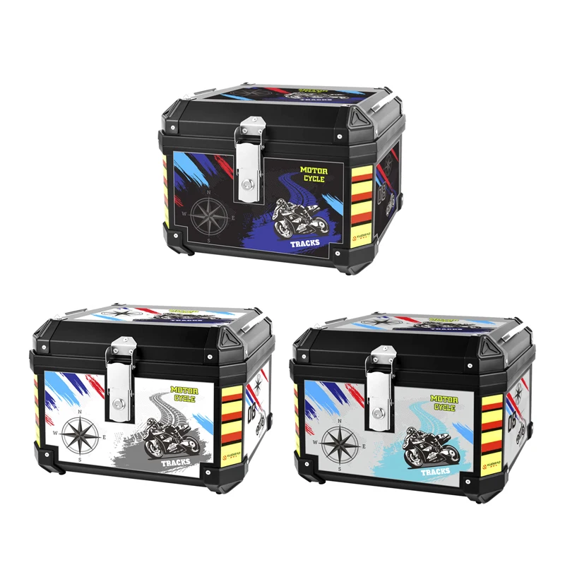 

48L Universal Motorcycle Rear Trunk Luggage Case Storage Box Waterproof Tail Box ABS Plastic Motorbike Helmet Box