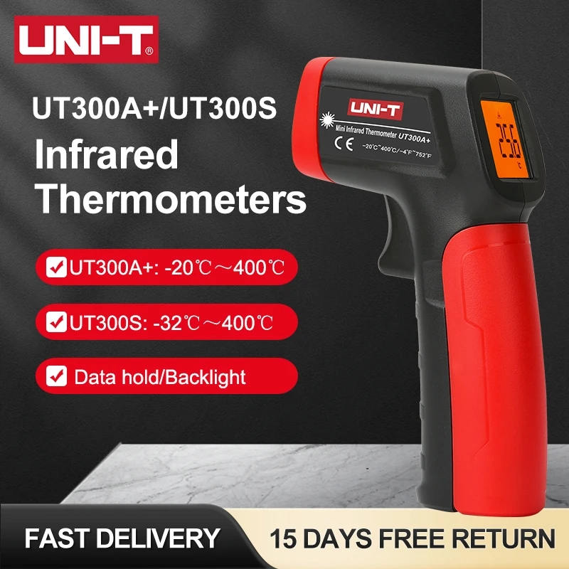 UNI-T ut300a + ut300s laser infravermelho termômetro portátil termometro digital industrial sem contato medidor de temperatura a laser arma