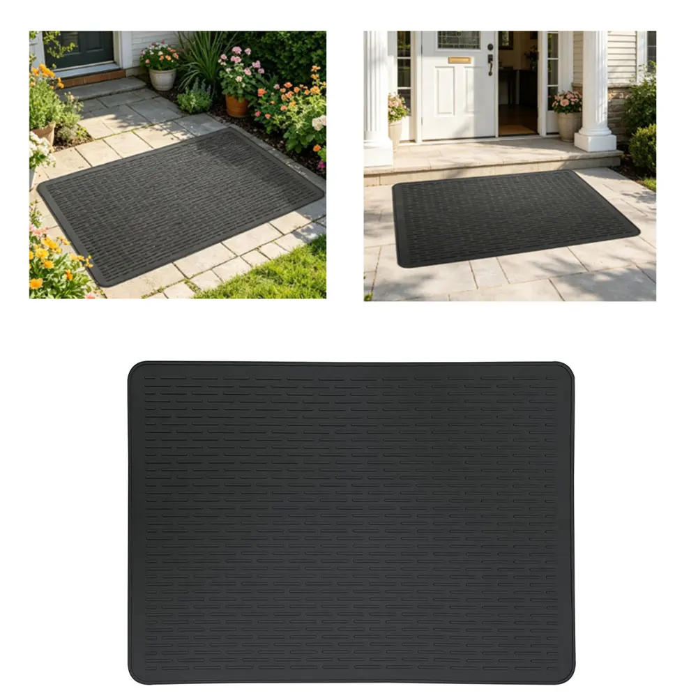 Waterproof Doormat Rubber Indoor Outdoor Door Mats 92x52cm 86x56cm Doormat Outdoor Entrance Non Slip Mat For Patio Proch Outside
