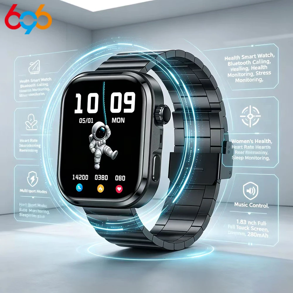 

7/24H Healthy Smart Watches For IOS Android Men Women Motion Tracking ECG+PPG Sleep Health Analysis Smartwatch Blue Tooth Call