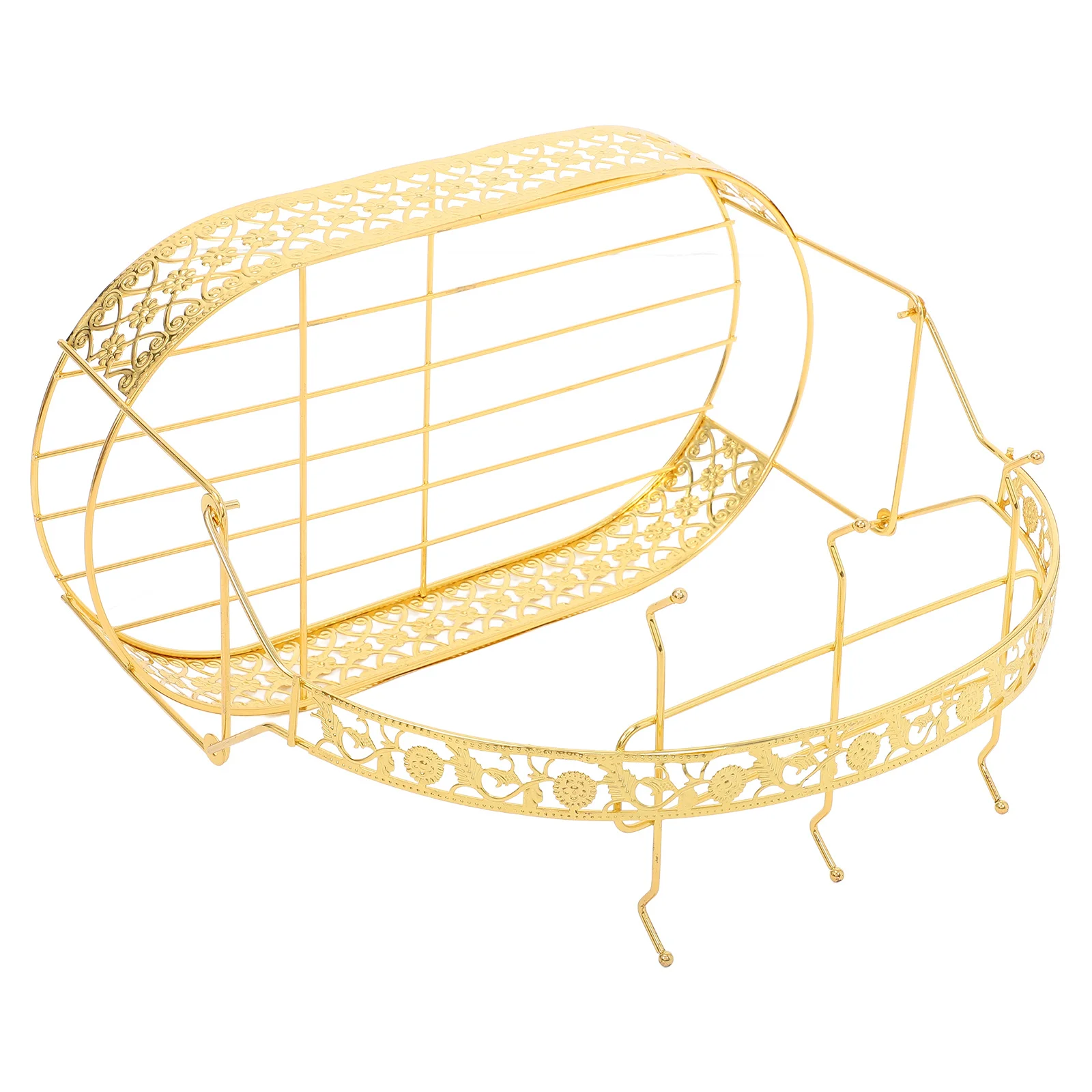 

Gold Plated Cup Rack Wrought Iron Mug Holder With Storage Basket For Kitchen Coffee Cups Organizer Flat Back Design