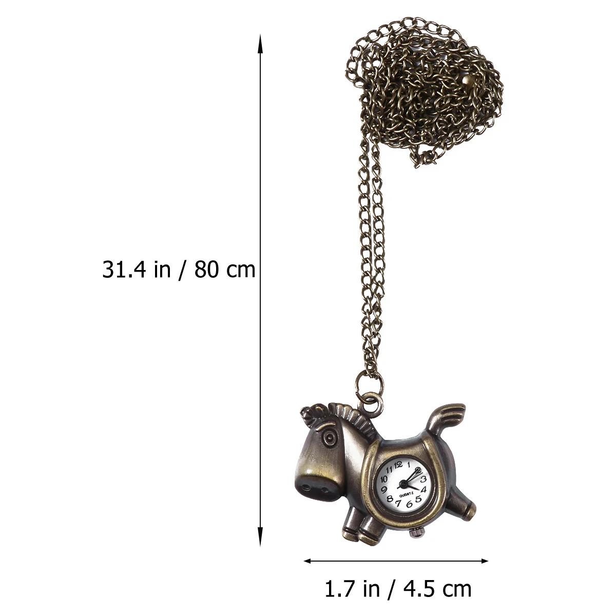 

UKCOCO Men's Chain Pendant Digital Watch Vintage Pocket Watch for Women Retro Horse Pendant Smart Watch Accessory