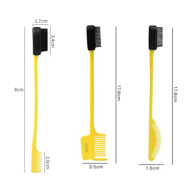 プロフェッショナル双頭眉毛ブラシコーム眉毛シェイパーグルーミング眉毛サロンダストブラシスタイリングアクセサリーメイクアップツール