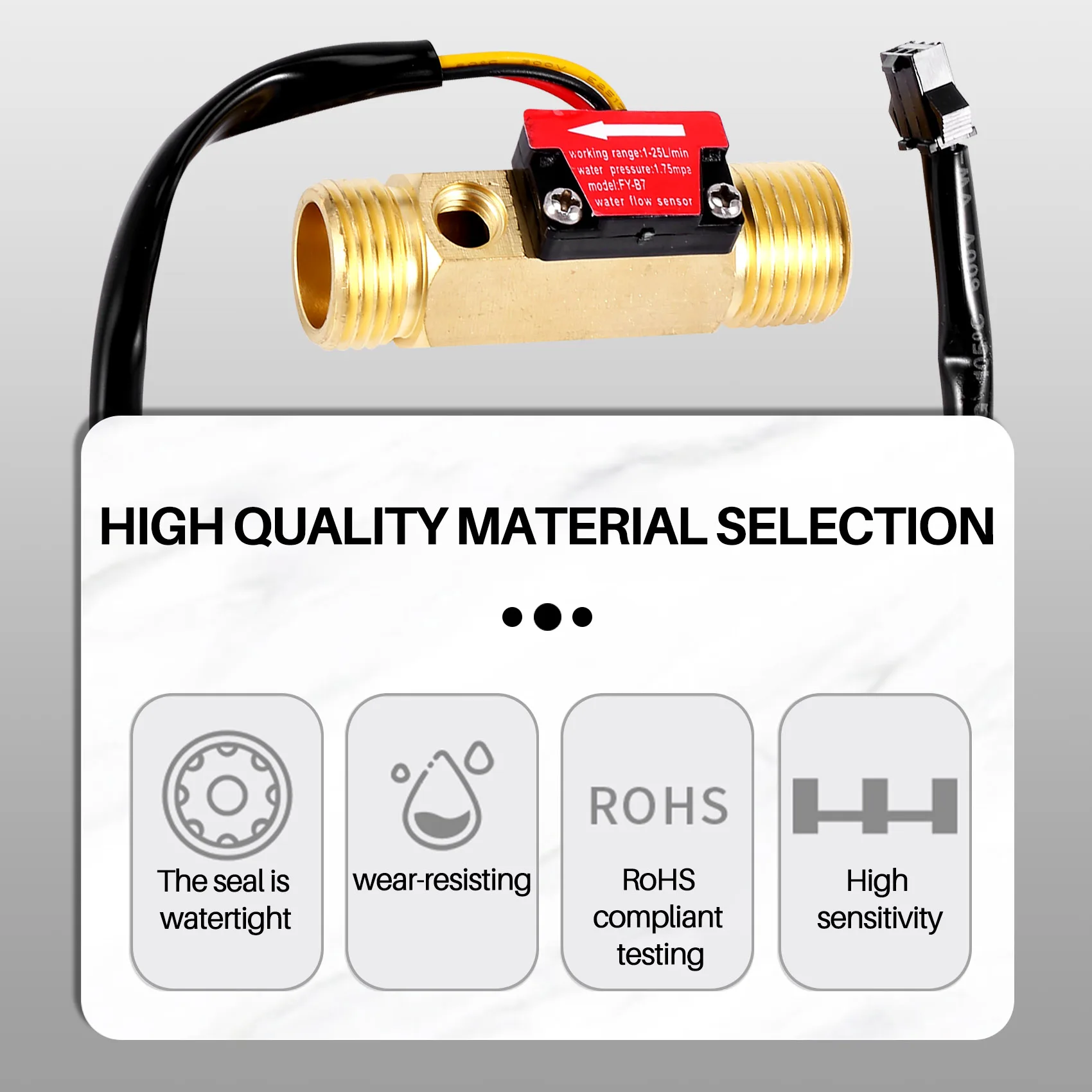 Digital Lcd Display Water Flow Sensor Meter Flowmeter Rotameter Temperature Time Record With G1/2 Flow Sensor